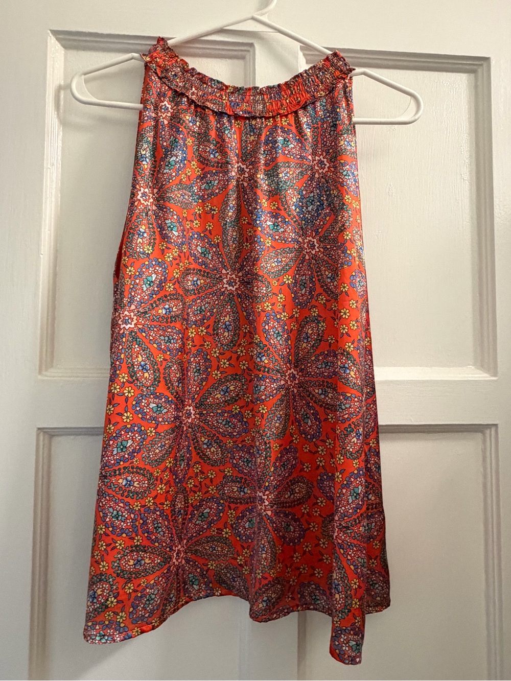 THML Orange Paisley Halter Neck Blouse